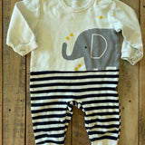 Striped Elephant Romper