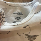 White Safari Onesie | 3-6 mo | Carter's