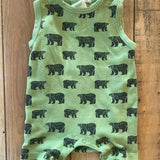 Green Bear Romper | 3-6 mo