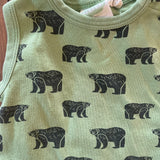 Green Bear Romper | 3-6 mo