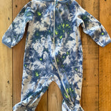 Blue Tye Dye Zip Up Pajama | 3-6 mo | Wonder Nation