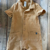 Mustard Yellow Muslin Romper | 9-12 mo | Modern Moments