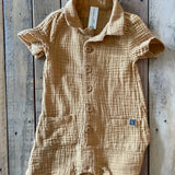 Mustard Yellow Muslin Romper | 9-12 mo | Modern Moments