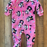 Fleece Pink Panda Zip Up Pajama | 3-6 mo | PJ Place