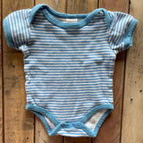 Blue Striped Short Sleeve Onesie | Cutie Pie