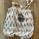 Ikat Flower Romper | 6-9 mo | Artisan