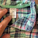 Plaid Short Sleeve Button Up | 2T | Carter's