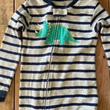 Striped Dino Zip Up Pajama | 2T | Carter's