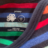 Rainbow Stripe Onesie | 6-9 mo | Primary