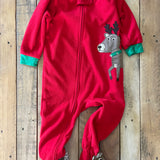 Fleece Reindeer Zip Up Pajama | 12-18 mo | Carter's