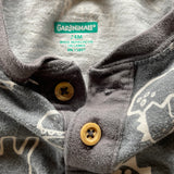 Short Sleeve Dino Henley Onesie | Garanimals