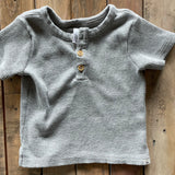 Light Grey Waffle Henley Tee | Modern Moments