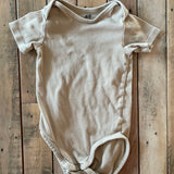 Beige White Short Sleeve Onesie | 2T | H&M