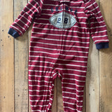Fleece Striped Zip Up Pajama | 18-24 mo | Carter's