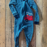 Striped Fire Truck Zip Up Pajama | 18-24 mo | Carter's