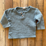 Blue Muslin Long Sleeve | 9-12 mo