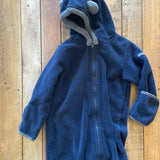 Fleece Navy Blue Zip Up Pajama | 18-24 mo