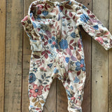 Flowers Zip Up Pajama | 6-9 mo | Old Navy
