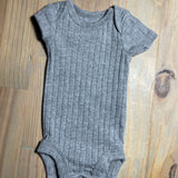 Dark Grey Ribbed Short Sleeve Onesie | Carter's