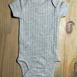 Light Grey Ribbed Short Sleeve Onesie | Carter's