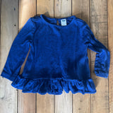 Blue Velvet Ruffle Long Sleeve | 12-18 mo | Old Navy