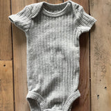 Grey Ribbed Short Sleeve Onesie | newborn | Carter's