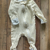 Yellow Striped Zip Up Pajama | 0-3 mo | Cloud Island