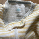 Yellow Striped Zip Up Pajama | 0-3 mo | Cloud Island