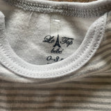 Grey Striped Short Sleeve Onesie | 0-3 mo | Le Top Bebe