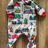 Fleece Trains Zip Up Pajama | 0-3 mo | PJ Place