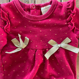 Red Ruffled Polkadot Button Up Pajama | 3-6 mo | First Impressions