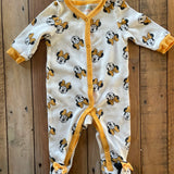 Yellow Mini Mouse Button Up Pajama | 3-6 mo | Disney Baby
