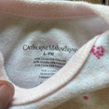 Pink Flowers Short Sleeve Onesie | 6-9 mo | Catherine Malandrino