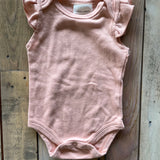 Pink Flutter Shoulders Short Sleeve Onesie | Laura Ashley