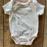 Pink Striped Short Sleeve Onesie | 6-9 mo | Catherine Malandrino