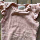 Pink Flutter Shoulders Short Sleeve Onesie | Laura Ashley