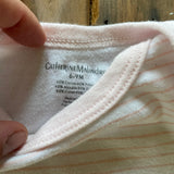 Pink Striped Short Sleeve Onesie | 6-9 mo | Catherine Malandrino