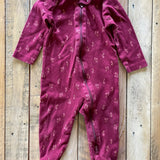 Maroon Flowers Zip Up Pajama | 6-9 mo | Carter's