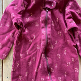 Maroon Flowers Zip Up Pajama | 6-9 mo | Carter's