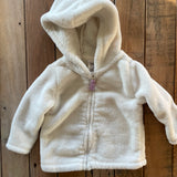 White Sherpa Hoodie Jacket | 3-6 mo | Carter's