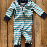 Organic Striped Zip Up Pajama Romper | 6-9 months | Hanna Andersson