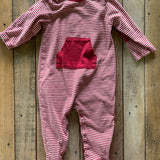 Organic Red Striped Romper | 6-9 months | Gap