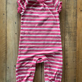 Pink Striped Romper | 6-9 mo | Old Navy