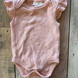 Pink Ruffle Shoulder Short Sleeve Onesie | Laura Ashley