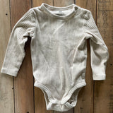 Ribbed Beige Onesie | 6-9 mo | H&M