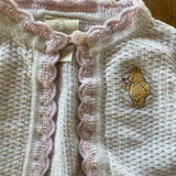Vintage Pooh Bear Knitted Cardigan | 0-3 mo | Classic Pooh