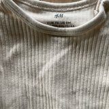 Ribbed Beige Onesie | 6-9 mo | H&M