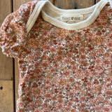 Organic Retro Flowers Short Sleeve Onesie | Rabbit + Bear