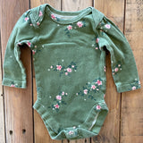 Green Flower Onesie | 0-3 mo | Bundles Baby