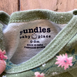 Green Flower Onesie | 0-3 mo | Bundles Baby